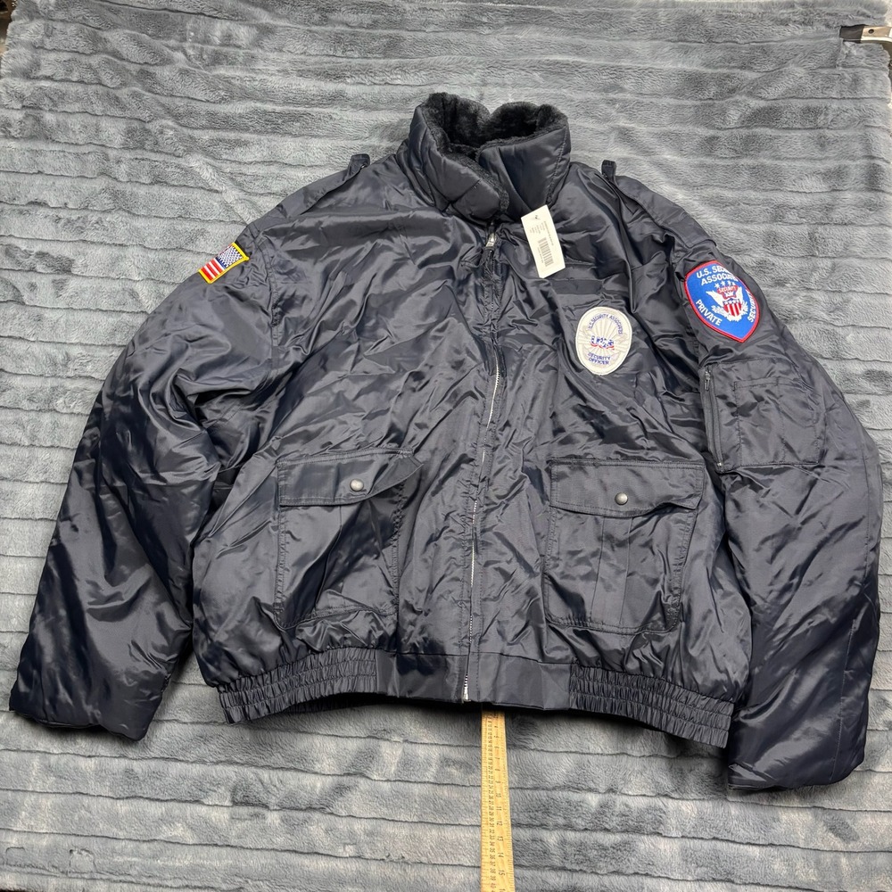 National Patrol Security Bomber Jacket Navy Blue Insulated Uniform Coat 4XL NWT